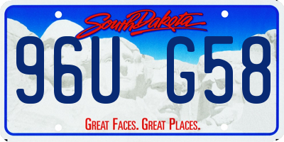 SD license plate 96UG58
