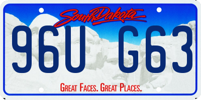 SD license plate 96UG63