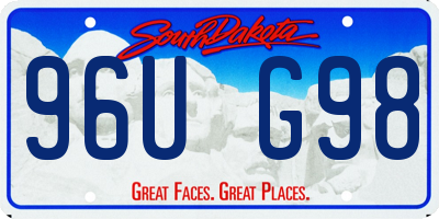 SD license plate 96UG98
