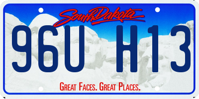 SD license plate 96UH13