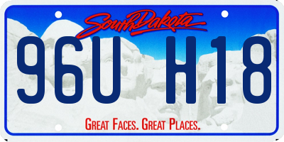 SD license plate 96UH18