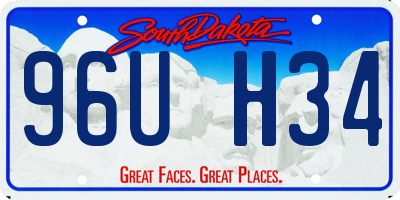 SD license plate 96UH34