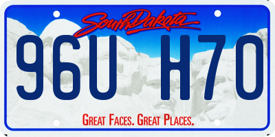 SD license plate 96UH70