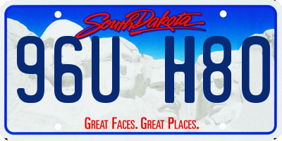 SD license plate 96UH80
