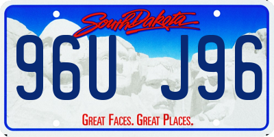 SD license plate 96UJ96