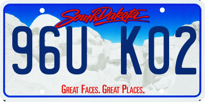 SD license plate 96UK02