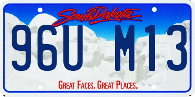 SD license plate 96UM13