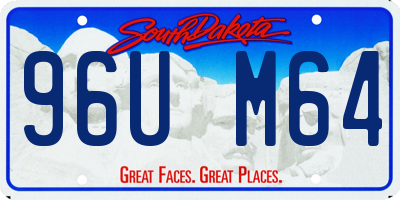 SD license plate 96UM64
