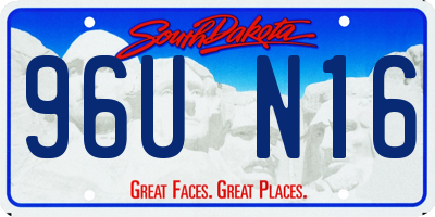 SD license plate 96UN16