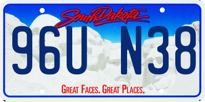 SD license plate 96UN38