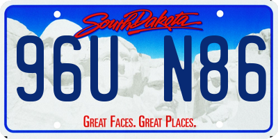 SD license plate 96UN86