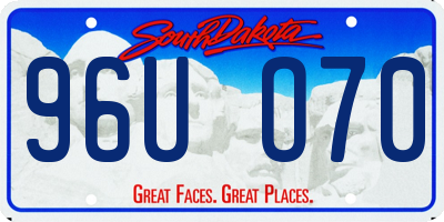 SD license plate 96UO70