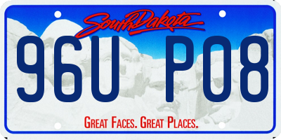 SD license plate 96UP08