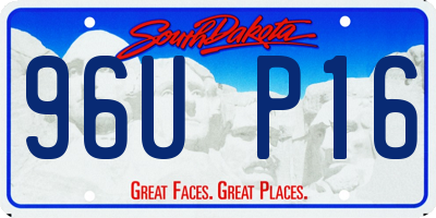 SD license plate 96UP16