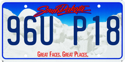 SD license plate 96UP18