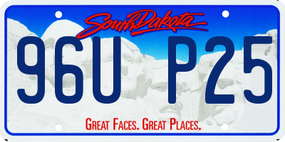 SD license plate 96UP25