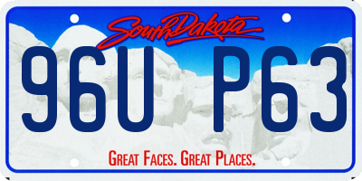 SD license plate 96UP63