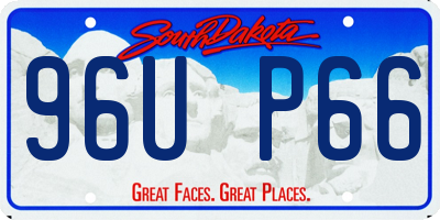 SD license plate 96UP66