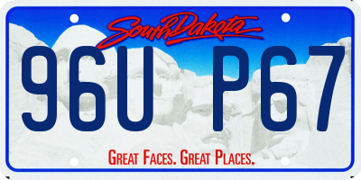 SD license plate 96UP67