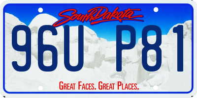 SD license plate 96UP81