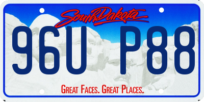 SD license plate 96UP88