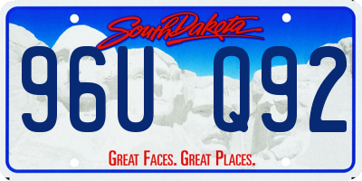 SD license plate 96UQ92