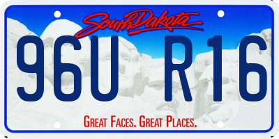 SD license plate 96UR16