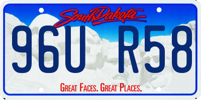 SD license plate 96UR58