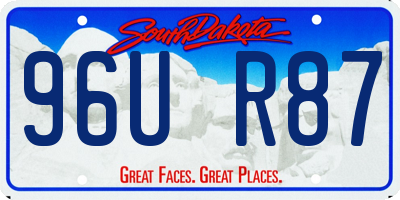 SD license plate 96UR87