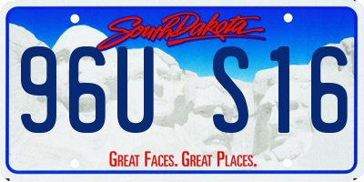 SD license plate 96US16