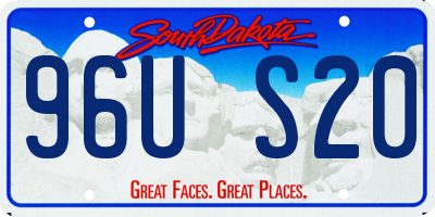 SD license plate 96US20