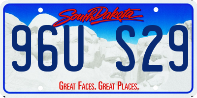 SD license plate 96US29