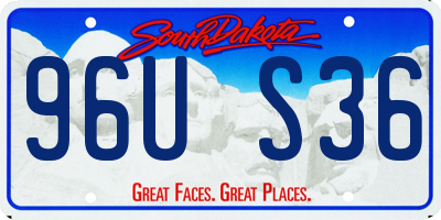 SD license plate 96US36