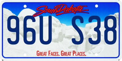 SD license plate 96US38