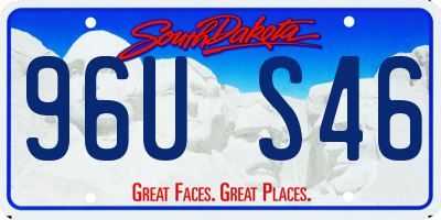 SD license plate 96US46