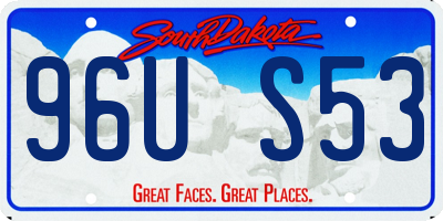 SD license plate 96US53