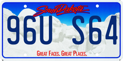 SD license plate 96US64
