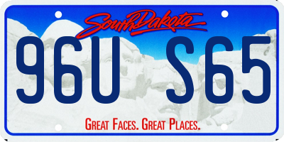 SD license plate 96US65