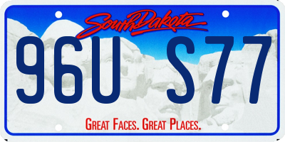 SD license plate 96US77