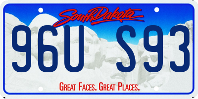 SD license plate 96US93