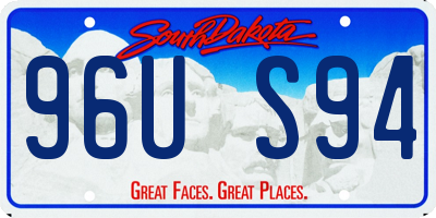 SD license plate 96US94