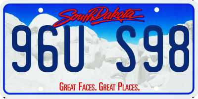 SD license plate 96US98
