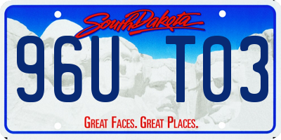 SD license plate 96UT03