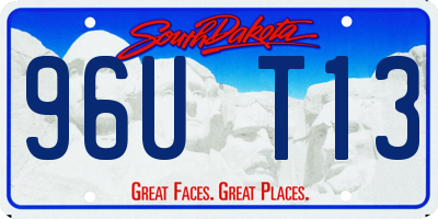 SD license plate 96UT13