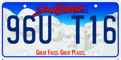 SD license plate 96UT16