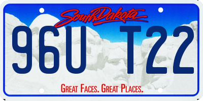 SD license plate 96UT22