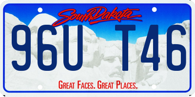 SD license plate 96UT46
