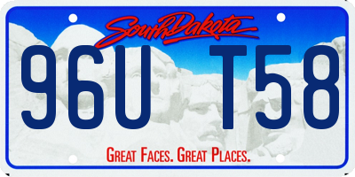 SD license plate 96UT58