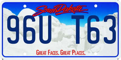 SD license plate 96UT63