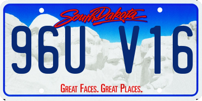 SD license plate 96UV16
